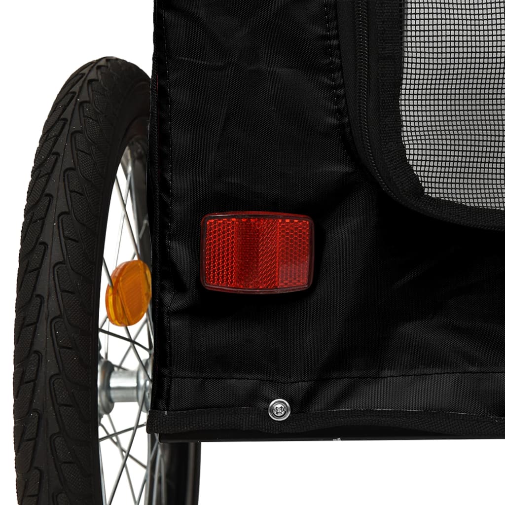 Pet Bike Trailer | Black | Oxford fabric, iron, PVC | Small | Collapsible