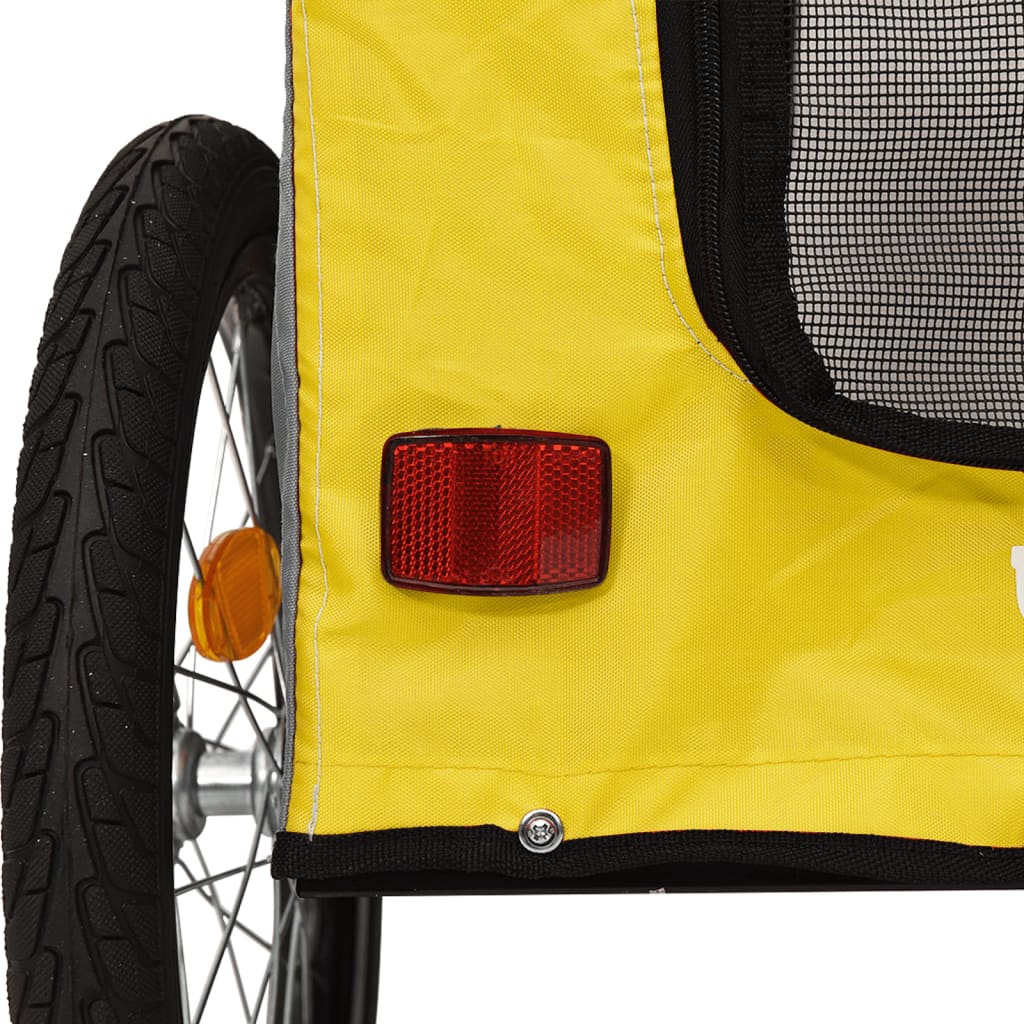 Pet Bike Trailer | Yellow and Grey | Oxford Fabric, Iron, PVC