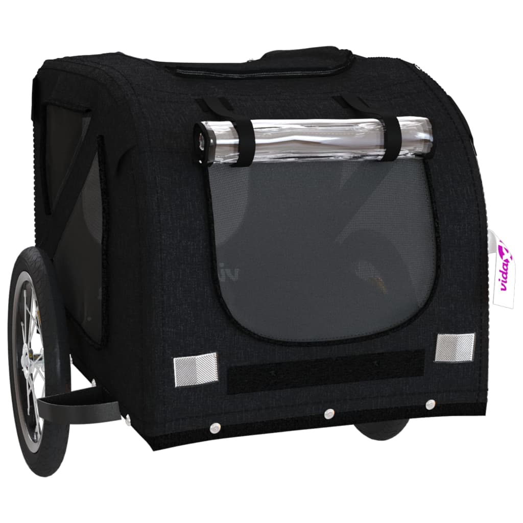 Pet Bike Trailer Black Oxford Fabric and Iron