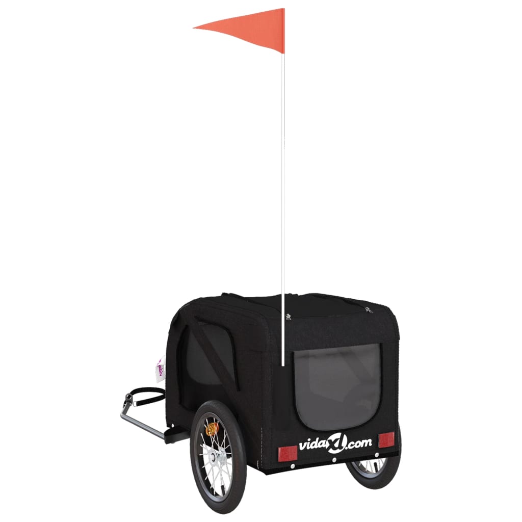 Pet Bike Trailer Black Oxford Fabric and Iron
