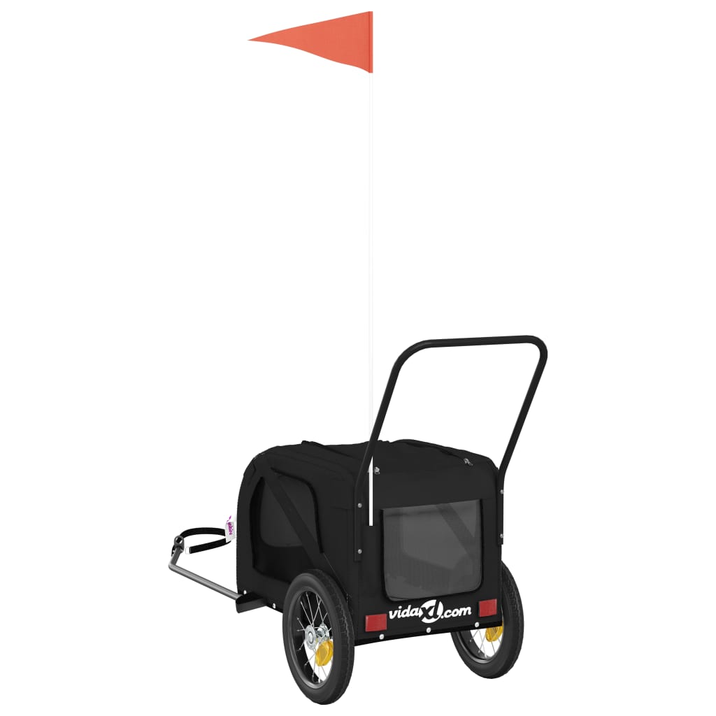 Pet Bike Trailer Black Oxford Fabric and Iron