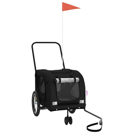 Pet Bike Trailer Black Oxford Fabric and Iron
