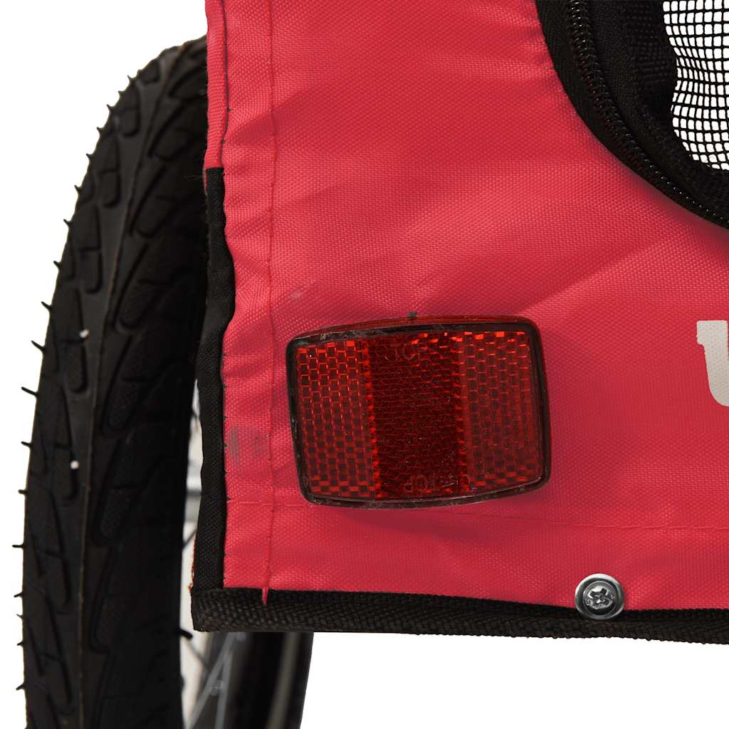 Pet Bike Trailer | Red and Black | Oxford fabric, Iron, PVC | Small