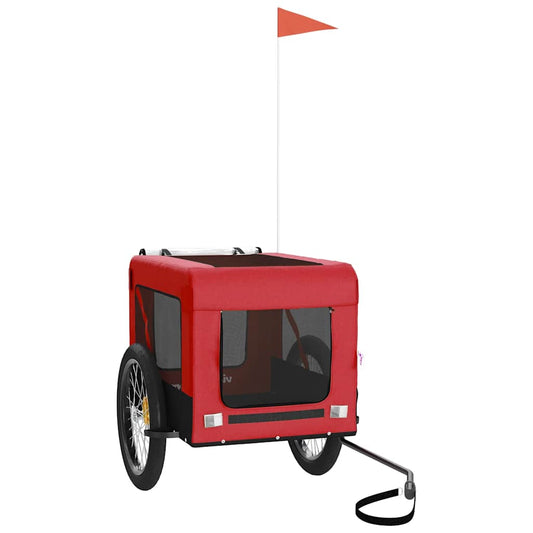 Pet Bike Trailer | Red and Black | Oxford Fabric, Iron, PVC | Small