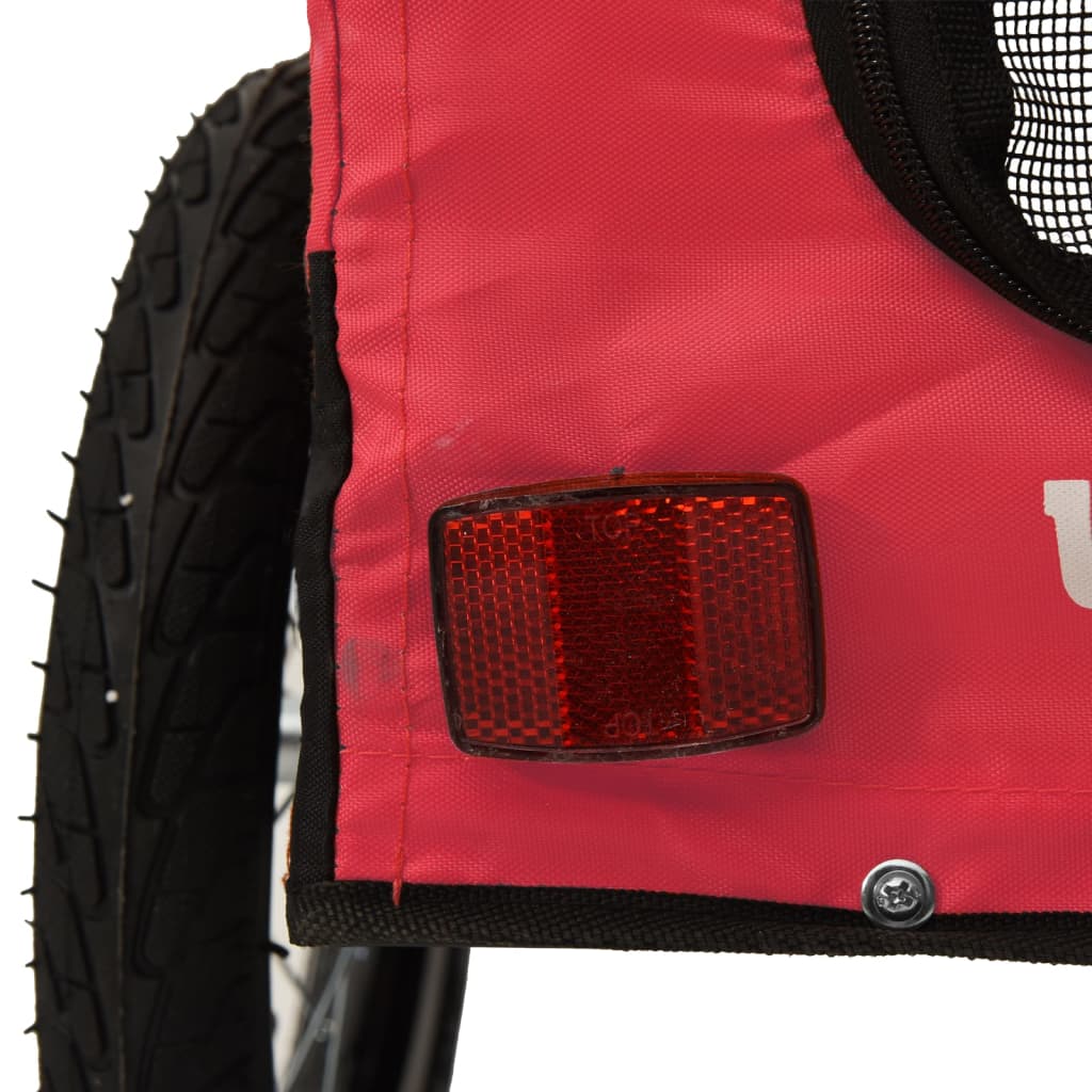 Pet Bike Trailer | Red and Black | Oxford Fabric, Iron, PVC | Small