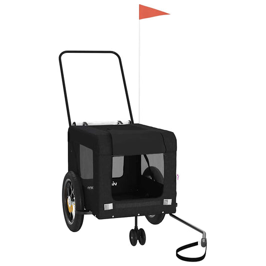 Pet Bike Trailer Black Oxford Fabric and Iron