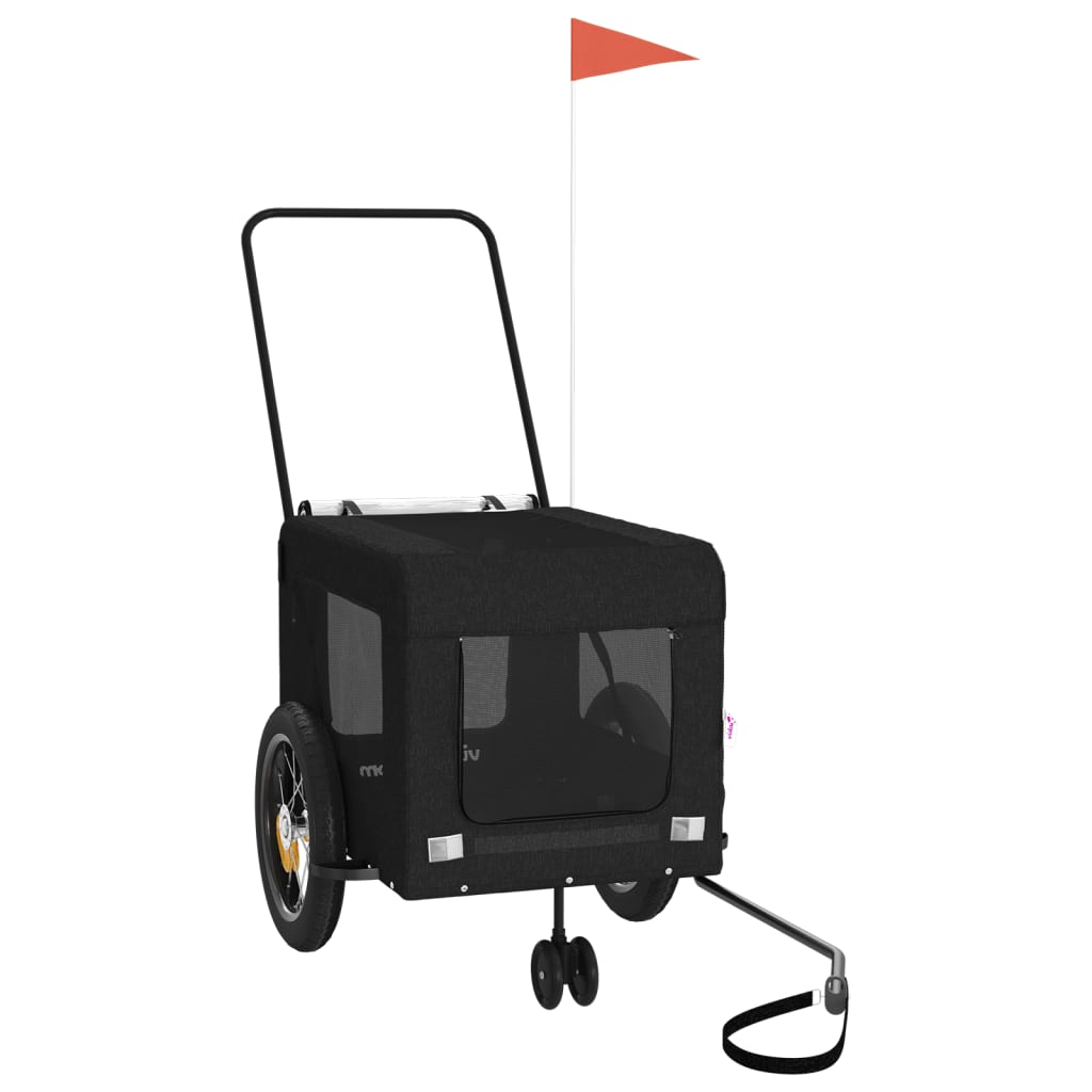 Pet Bike Trailer Black Oxford Fabric and Iron