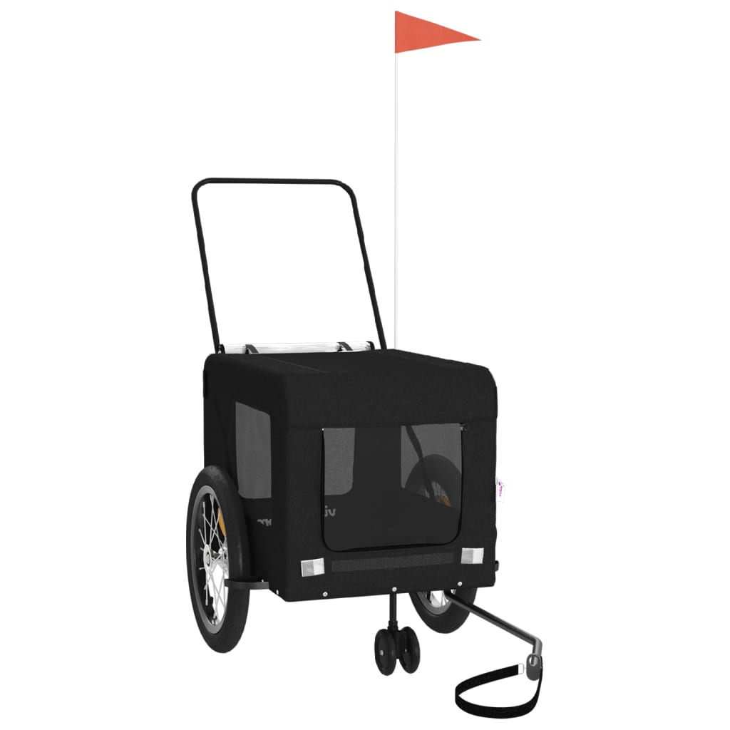 Pet Bike Trailer Black Oxford Fabric and Iron