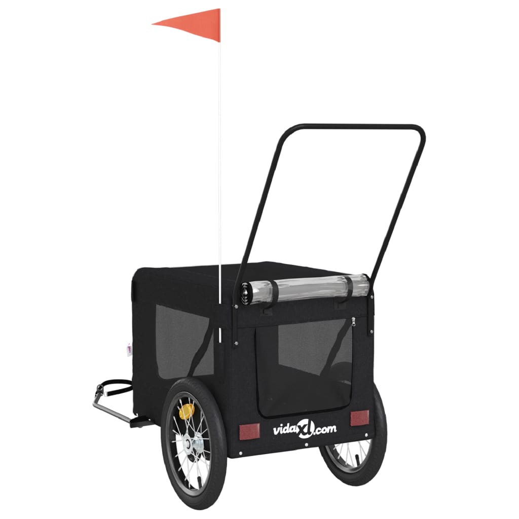 Pet Bike Trailer Black Oxford Fabric and Iron