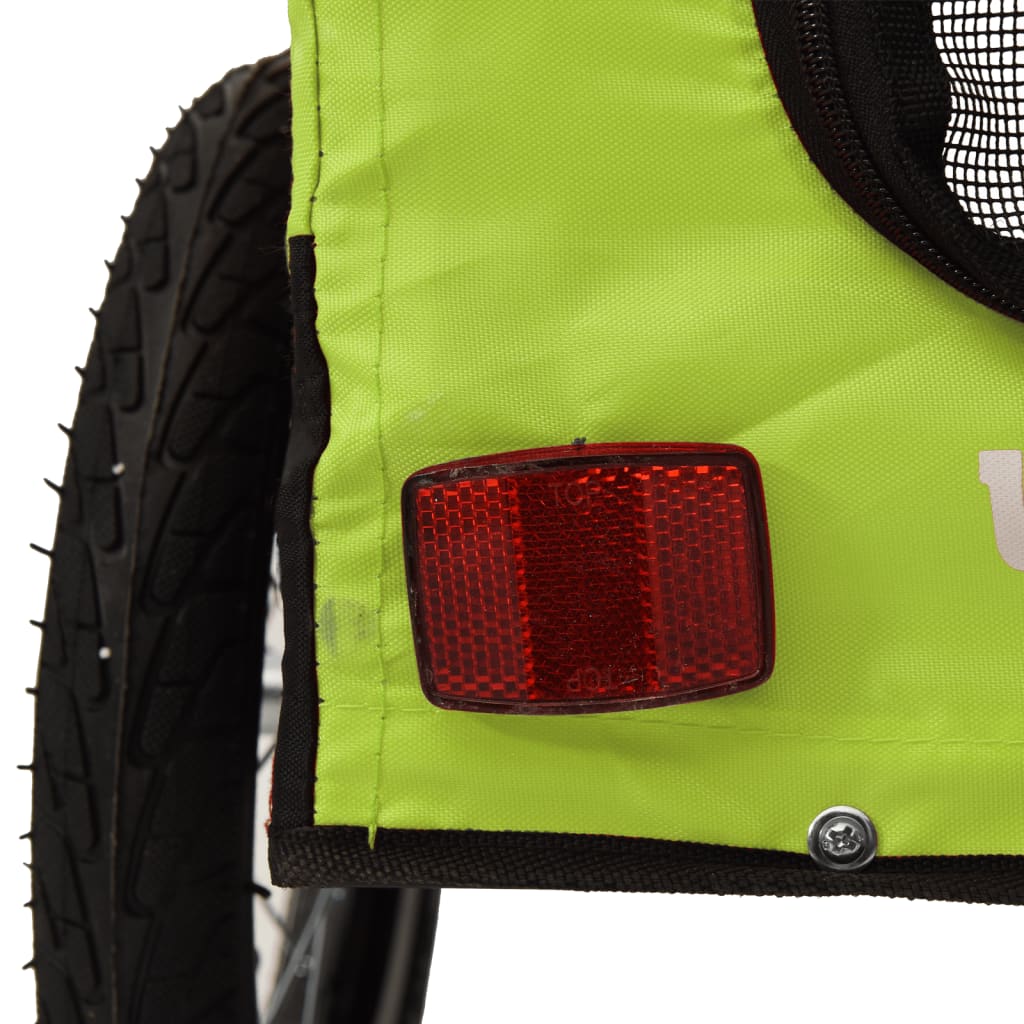 Pet Bike Trailer | Green and Black | Oxford fabric, Iron, PVC | Medium