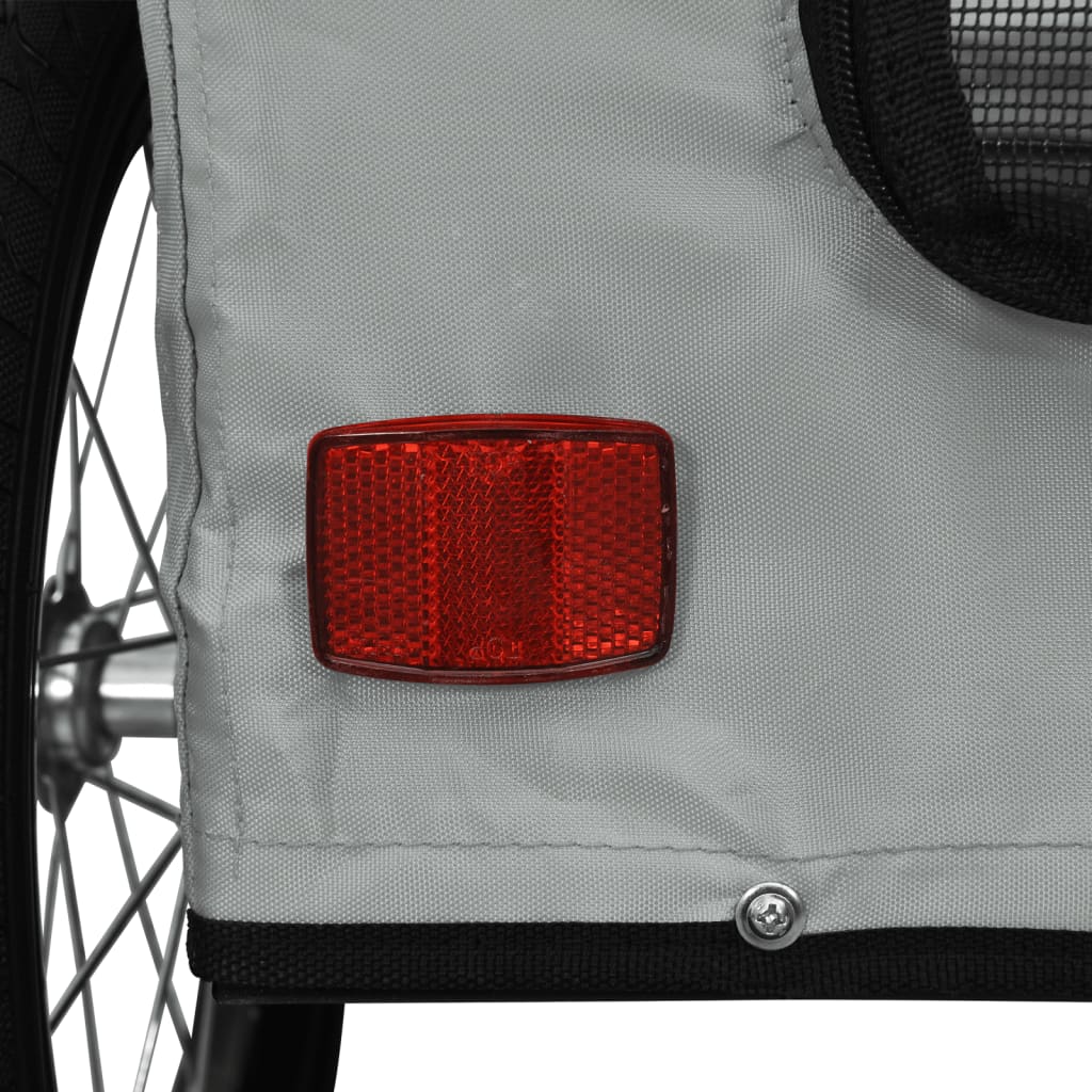 Pet Bike Trailer | Grey | Oxford fabric | Fits pets up to 30 kg