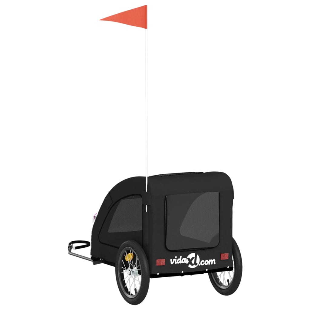 Pet Bike Trailer Black Oxford Fabric and Iron