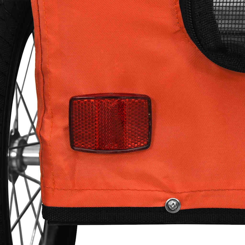 Pet Bike Trailer | Orange | Oxford fabric, iron, PVC | Medium | Durable