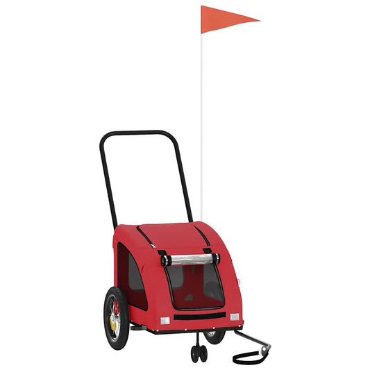 Pet Bike Trailer Red Oxford Fabric and Iron