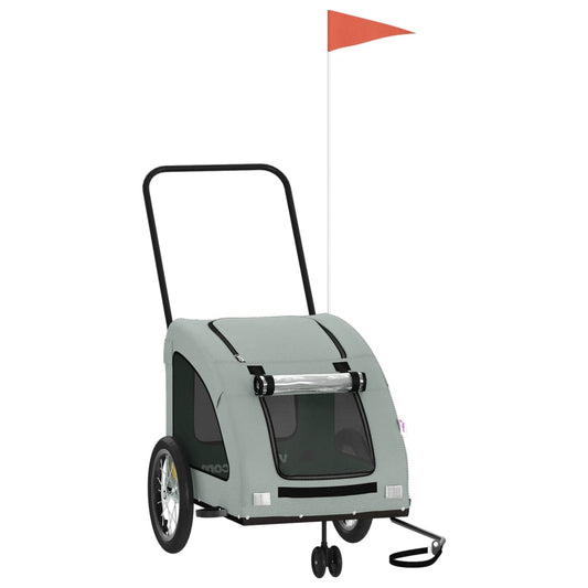 Pet Bike Trailer Grey Oxford Fabric and Iron
