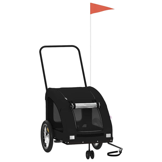 Pet Bike Trailer Black Oxford Fabric and Iron