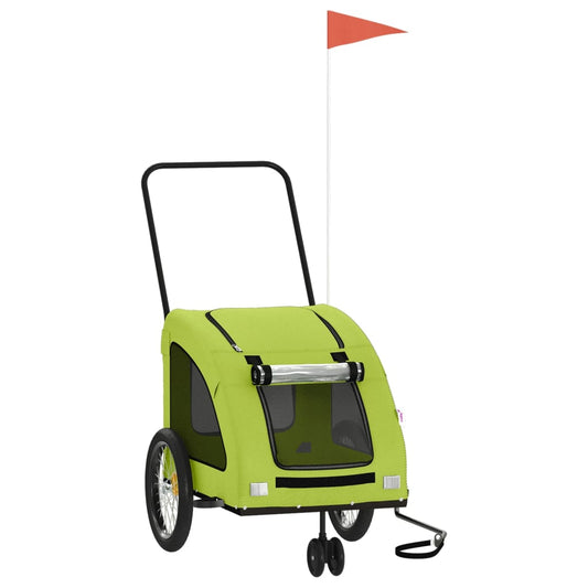 Pet Bike Trailer Green Oxford Fabric and Iron