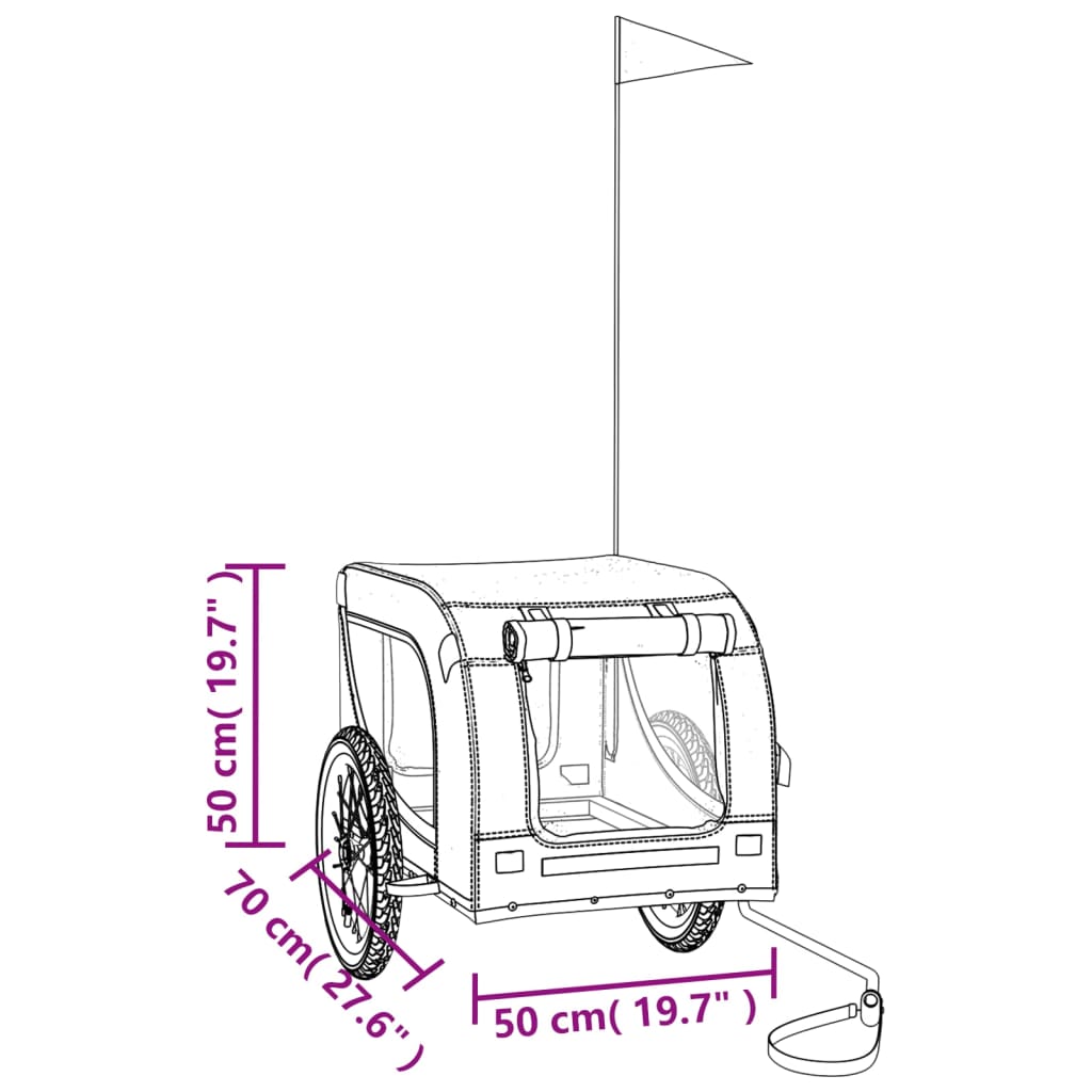 Pet Bike Trailer | Yellow and Black | Oxford Fabric, Iron, PVC