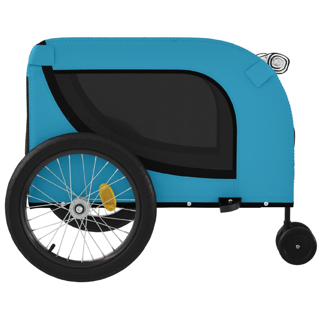 Pet Bike Trailer Blue and Black Oxford Fabric and Iron