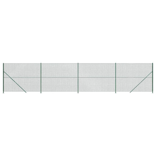 Chain Link Fence with Flange Green 1.4x10 m