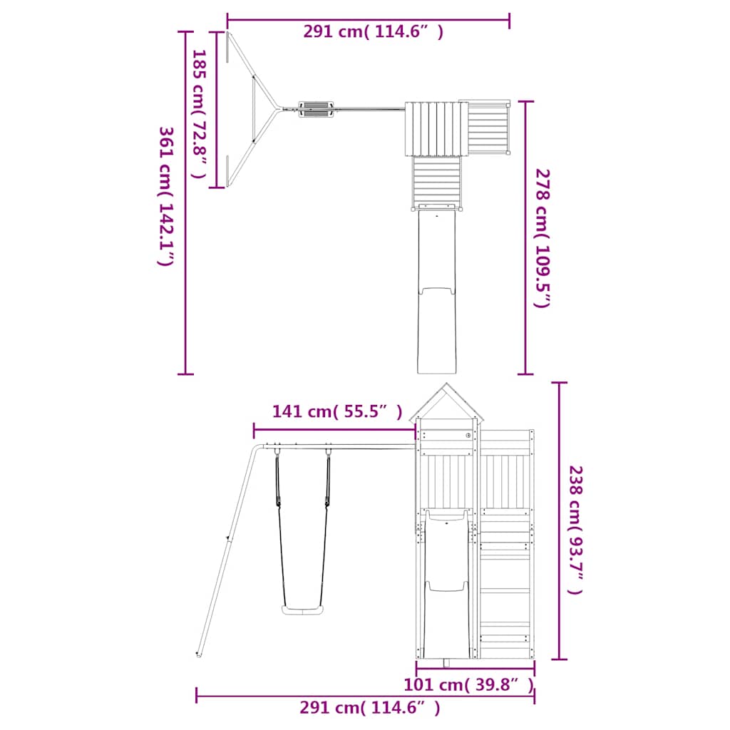 Outdoor Playset Impregnated Wood Pine