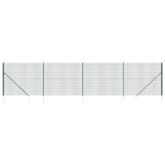 Wire Mesh Fence with Spike Anchors Green 1.4x10 m