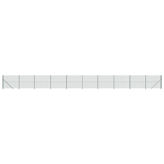 Wire Mesh Fence with Flange Green 1.8x25 m