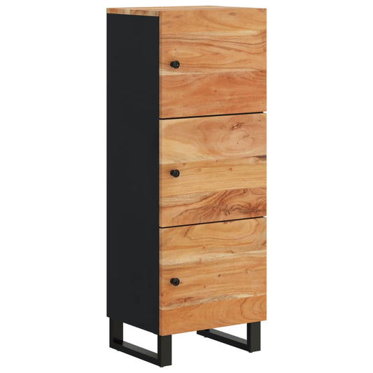 Highboard with 3 Doors 40x33x110 cm Solid Wood Acacia&Iron