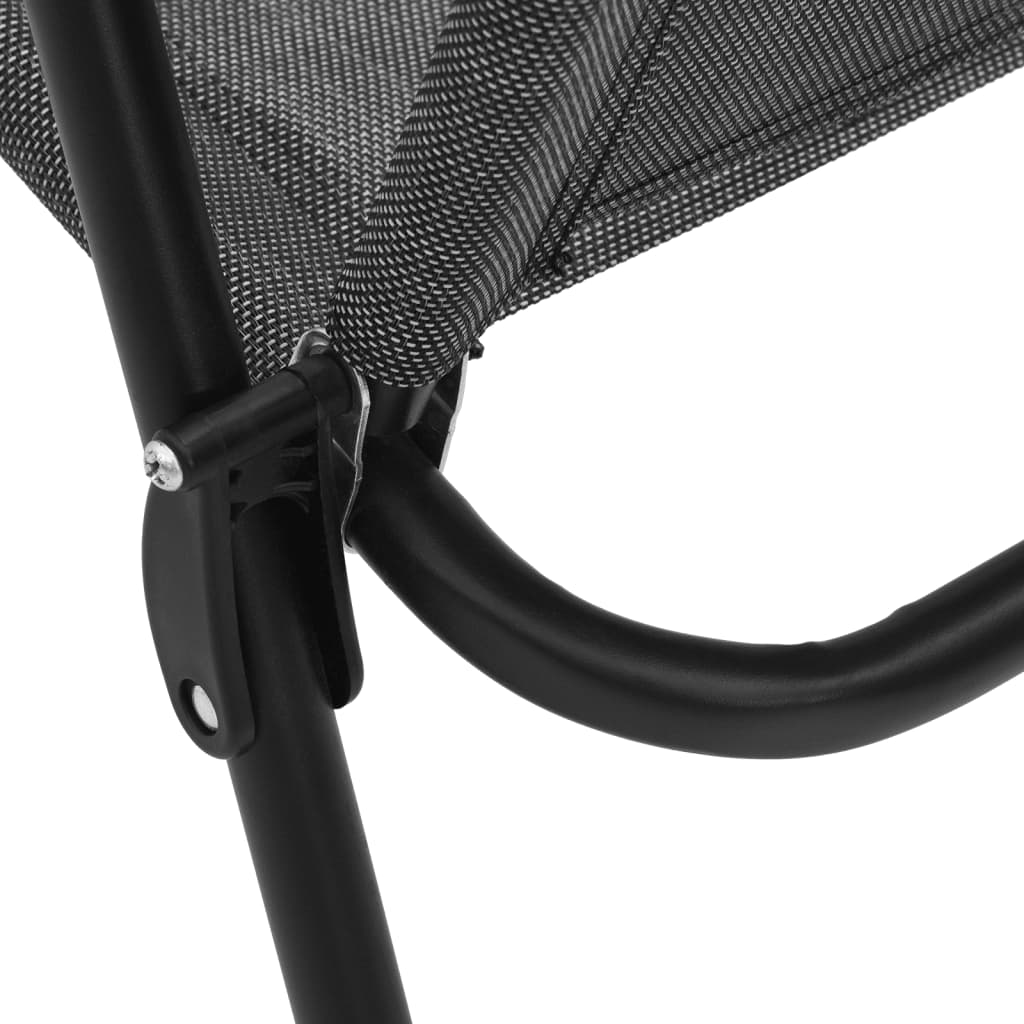 Folding Chairs 8 pcs Melange Grey Steel and Textilene