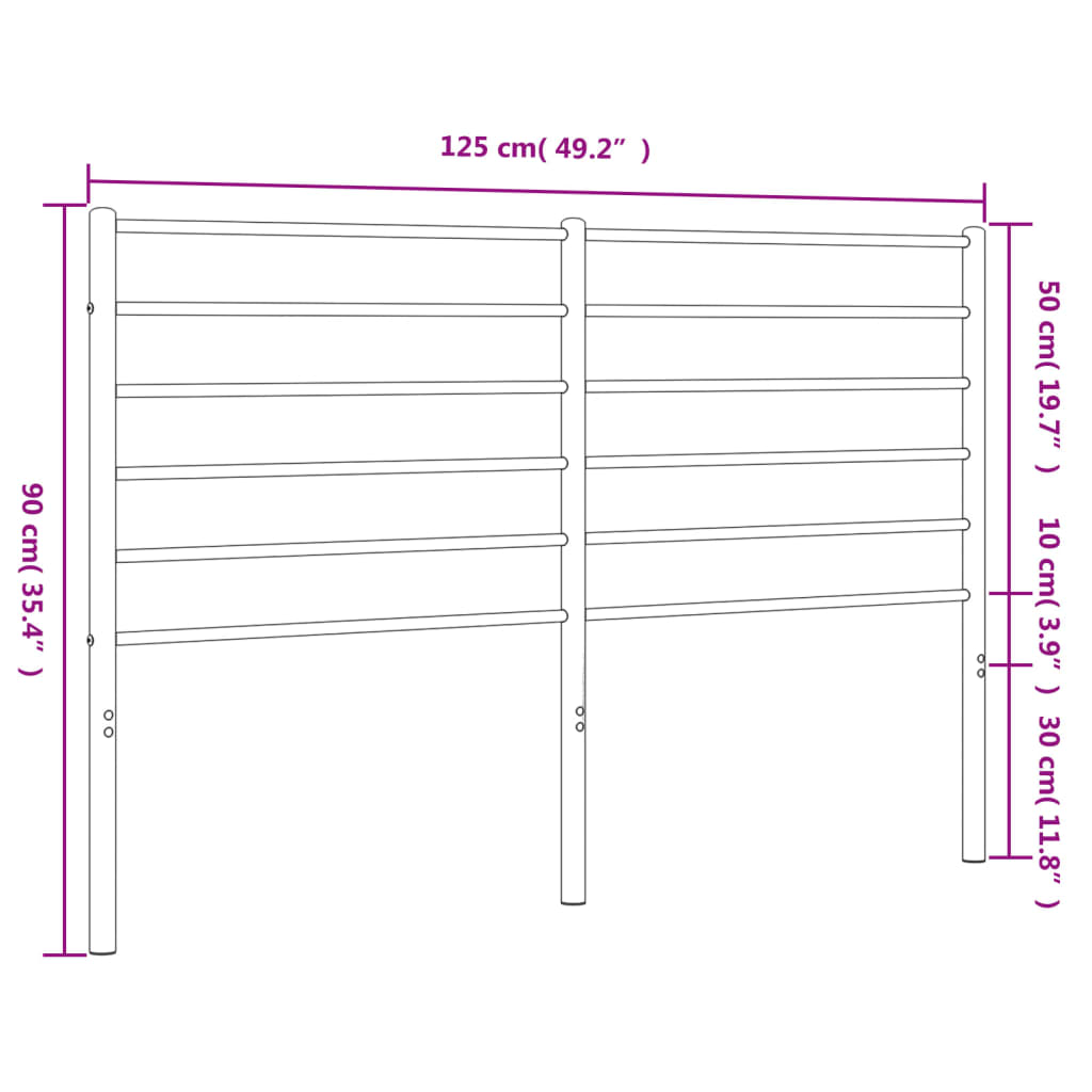 Headboard | White | Powder-Coated Steel | For 120 cm wide bed | Durable