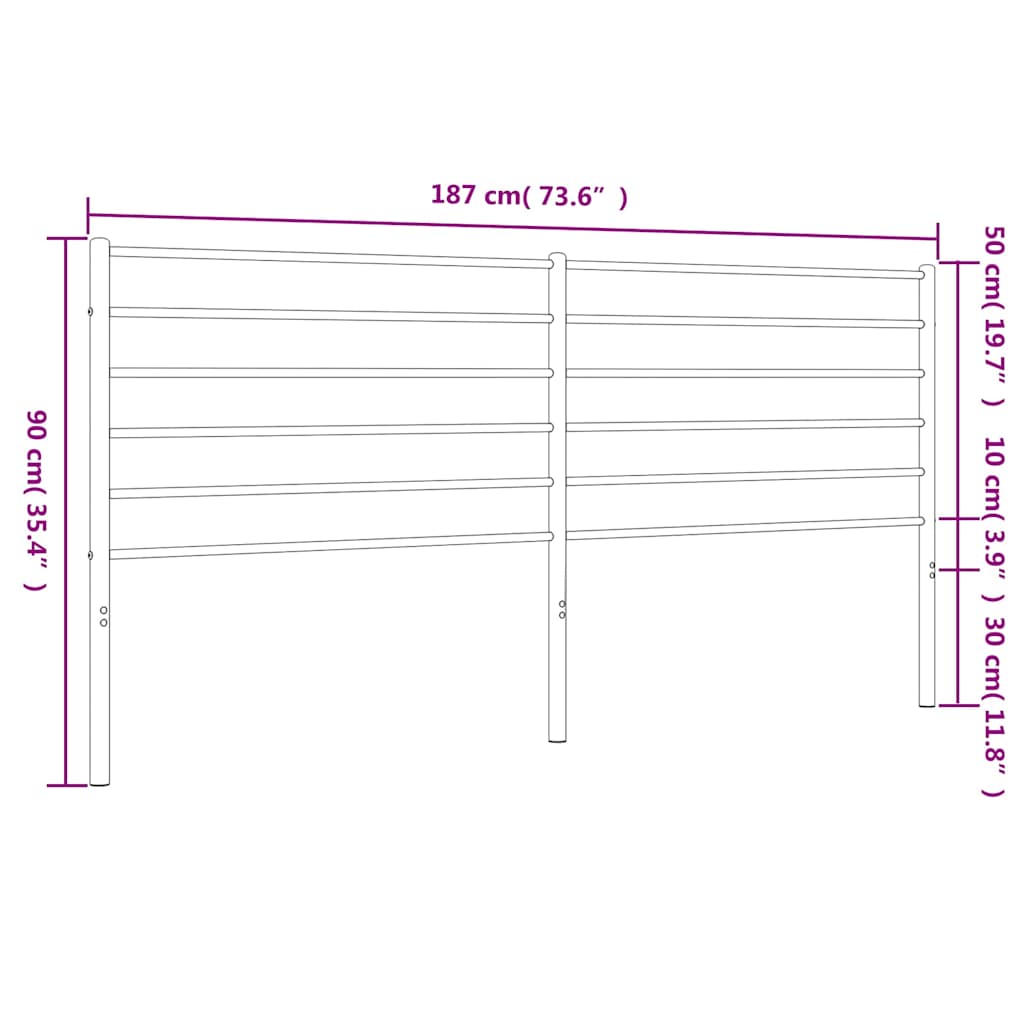 Headboard White Steel King Tough Headboard Rectangular