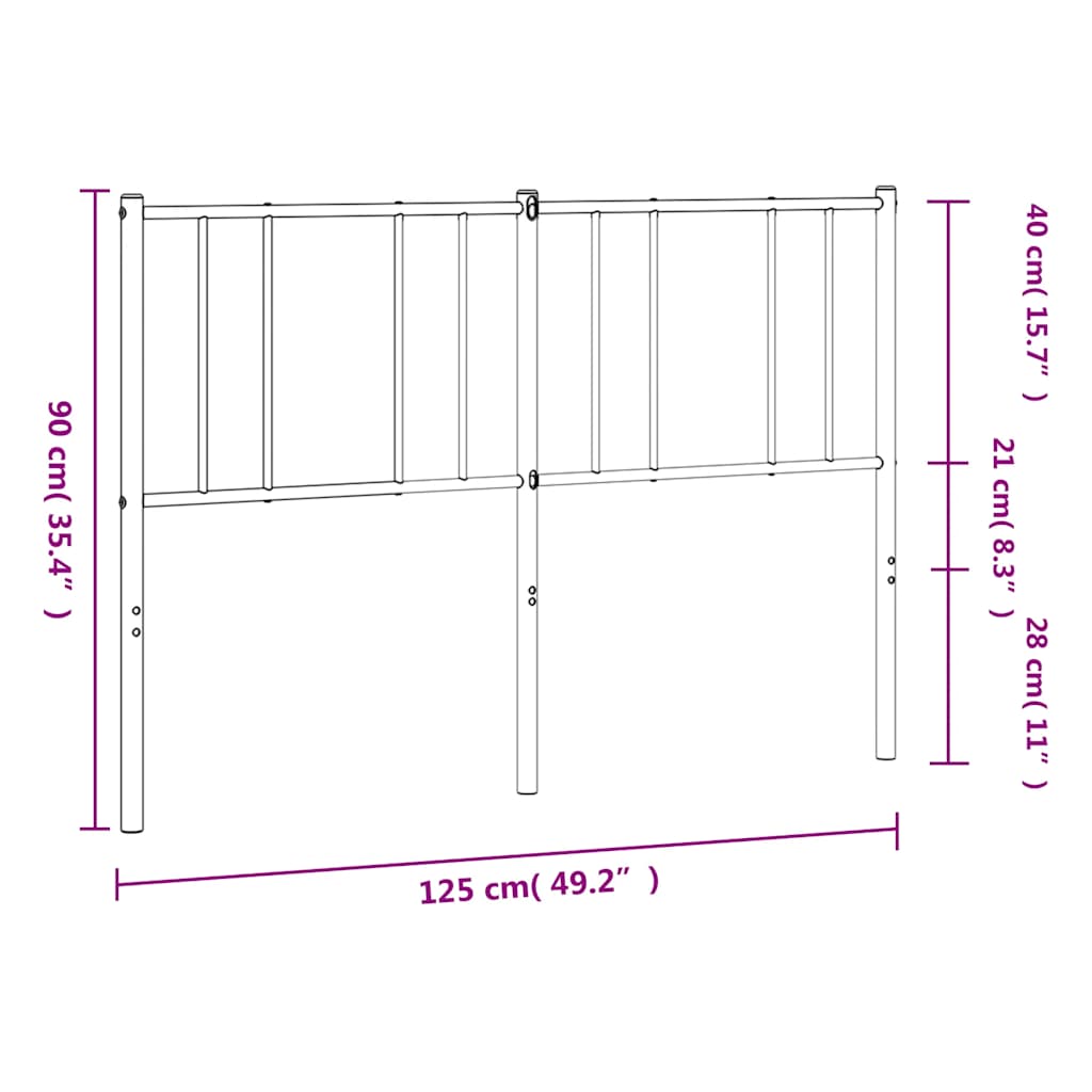 Metal Replace Headboard White 120 cm