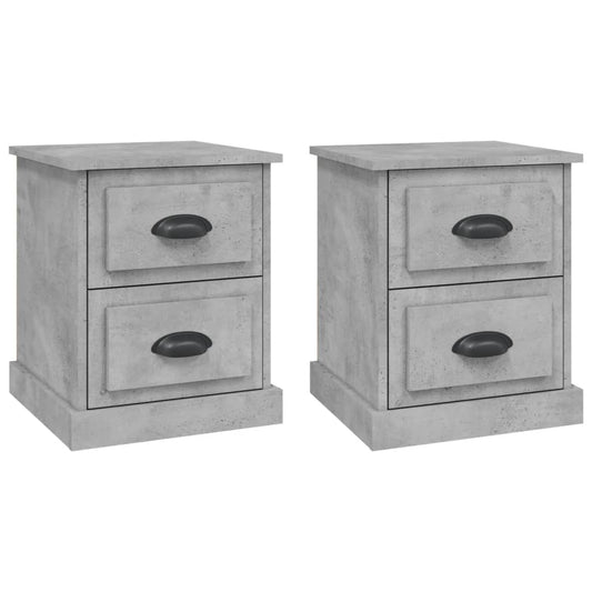 Bedside Cabinets 2 pcs Concrete Grey 39x39x47.5 cm