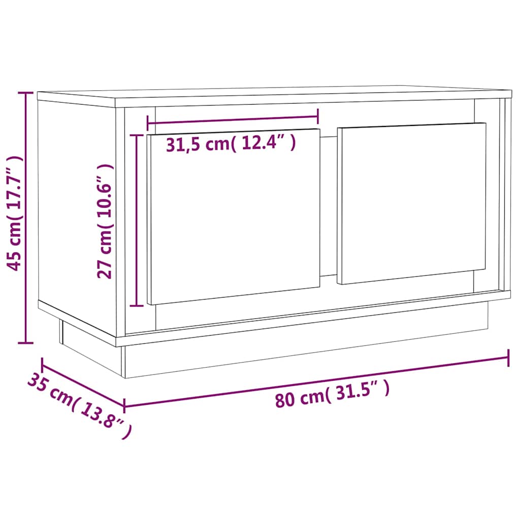 TV Cabinet | Smoked Oak | Engineered Wood | Compact | TV Cabinet