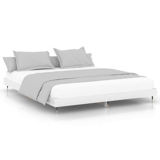 Bed Frame without Mattress High Gloss White 120x200 cm