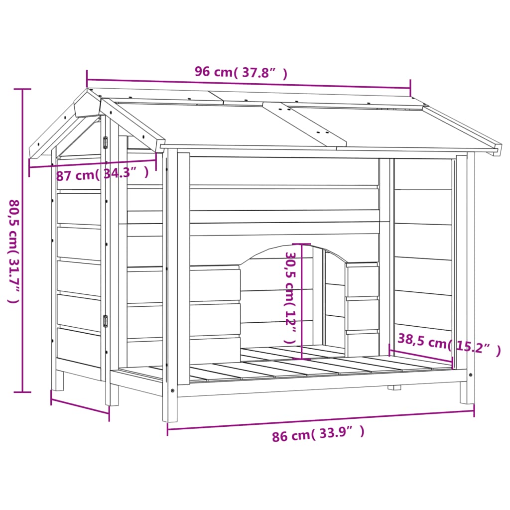 Dog Kennel Mocha 96x87x80.5 cm Solid Wood Pine