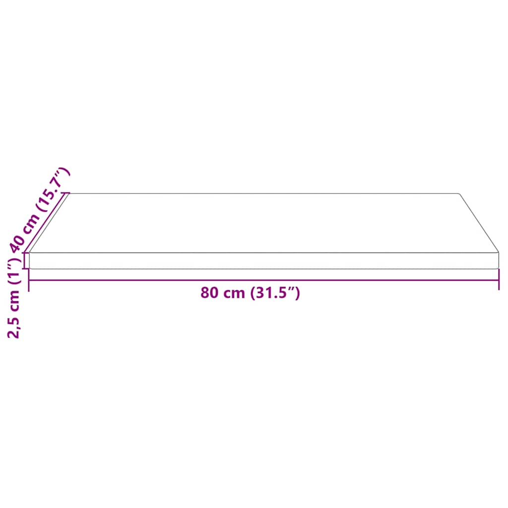 Table Top | Natural Wood | Solid Pine Wood | 80 x 40 cm