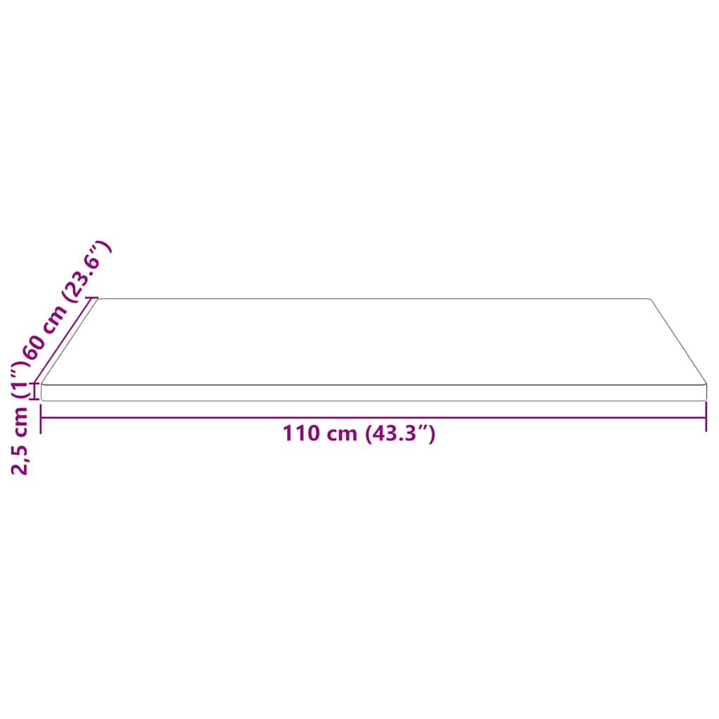 Table Top | White | Solid pine wood | 110 x 60 cm