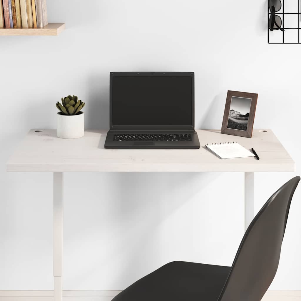 Desk Top White 80x40x2.5 cm Solid Wood Pine