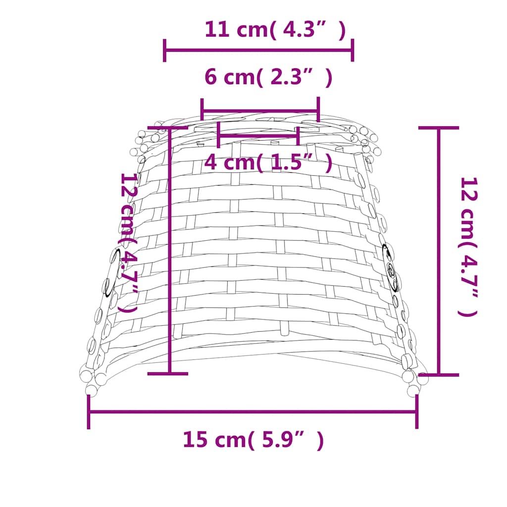 Ceiling Lamp Shade White Ø15x12 cm Wicker