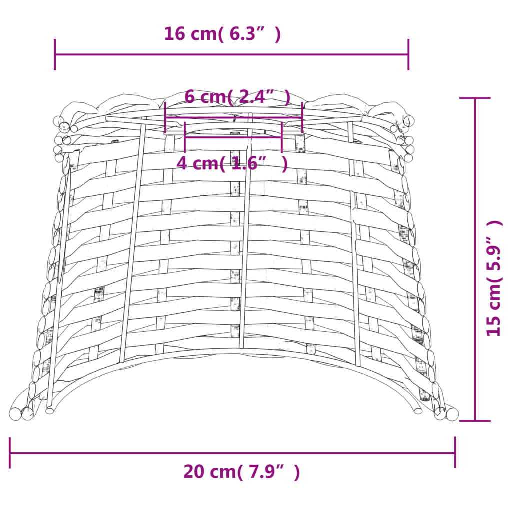 Ceiling Lamp Shade White Ø20x15 cm Wicker
