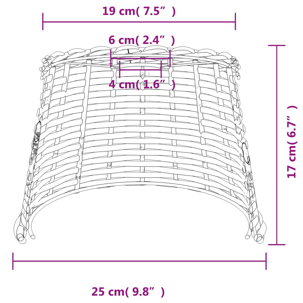 Ceiling Lamp Shade White Ø25x17 cm Wicker