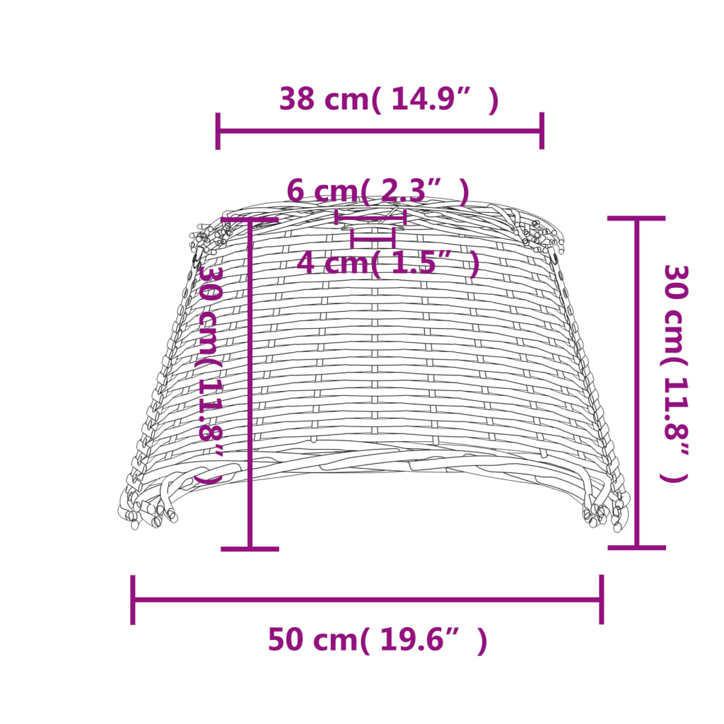 Ceiling Lamp Shade White Ø50x30 cm Wicker