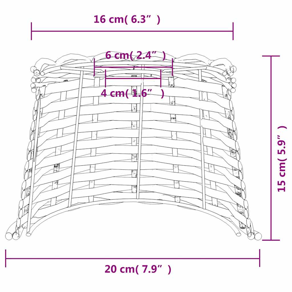 Ceiling Lamp Shade Brown Ø20x15 cm Wicker