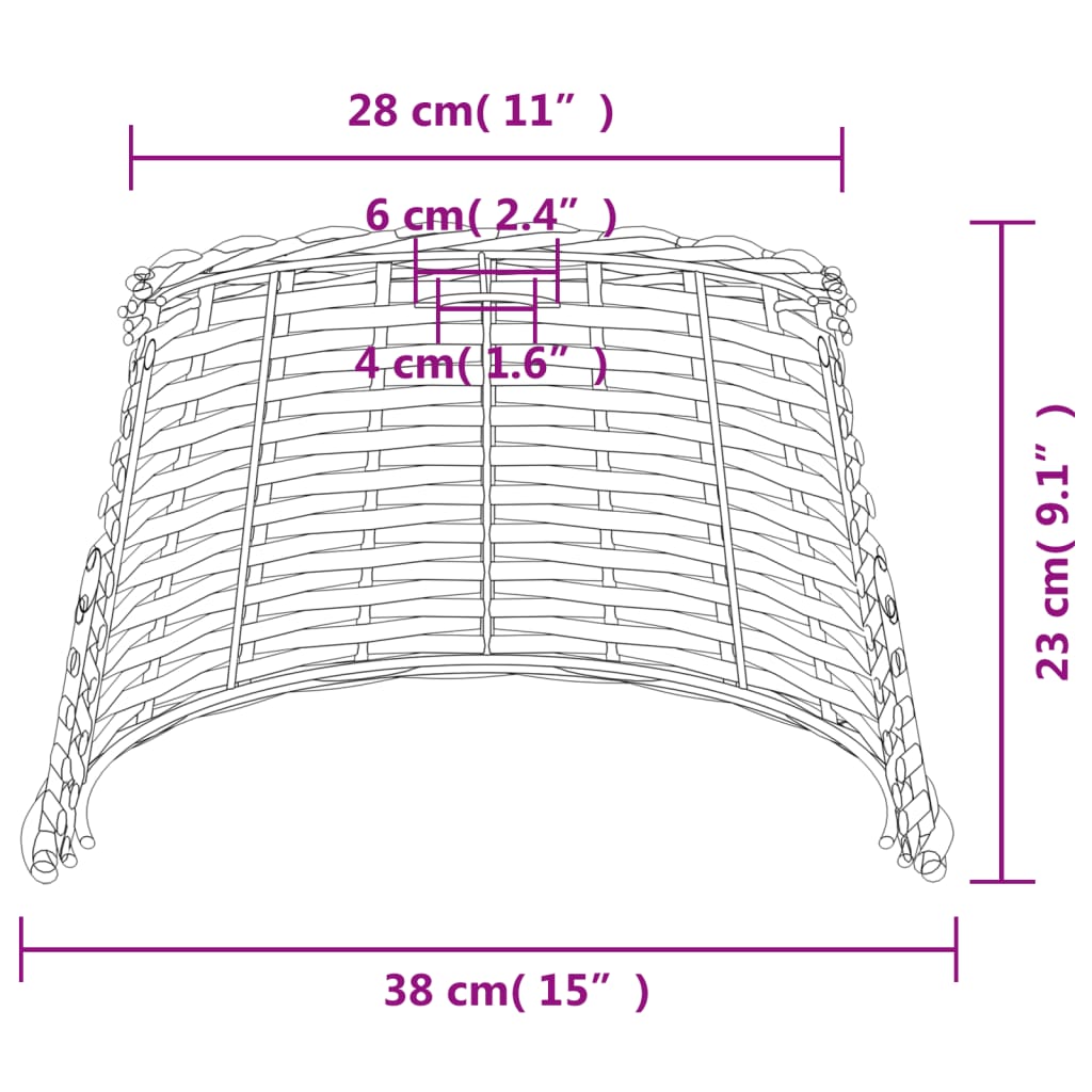 Ceiling Lamp Shade Brown Ø38x23 cm Wicker