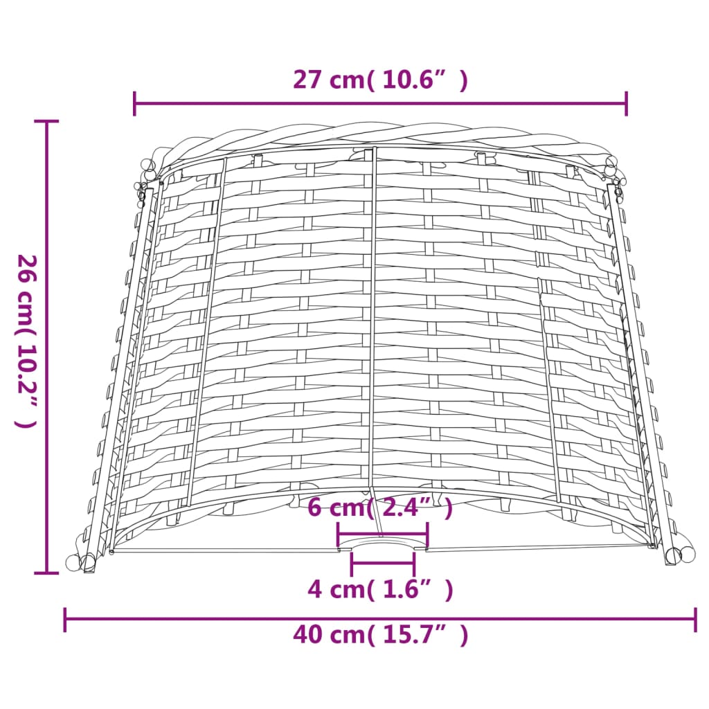 Lamp Shade White Ø40x26 cm Wicker