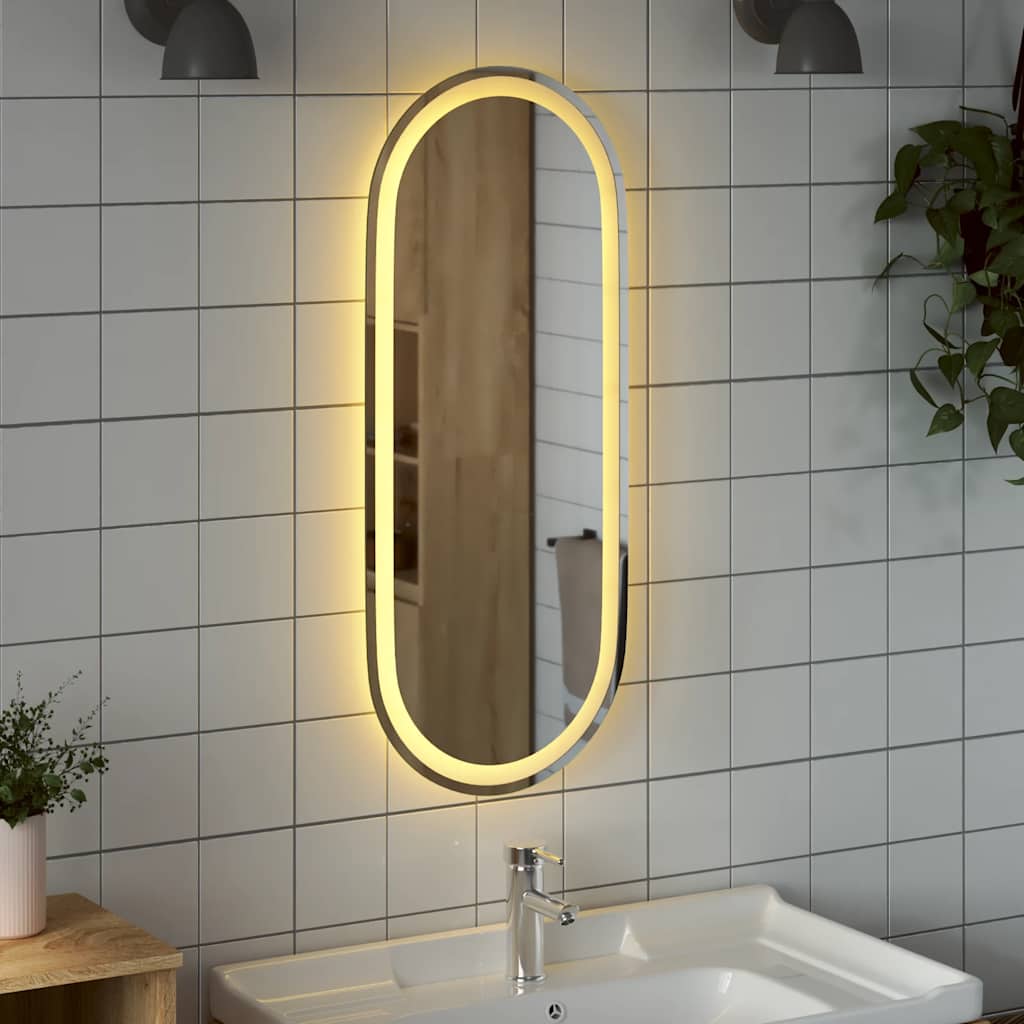 LED Bathroom Mirror Transparent Glass 35.4 x 15.7 in