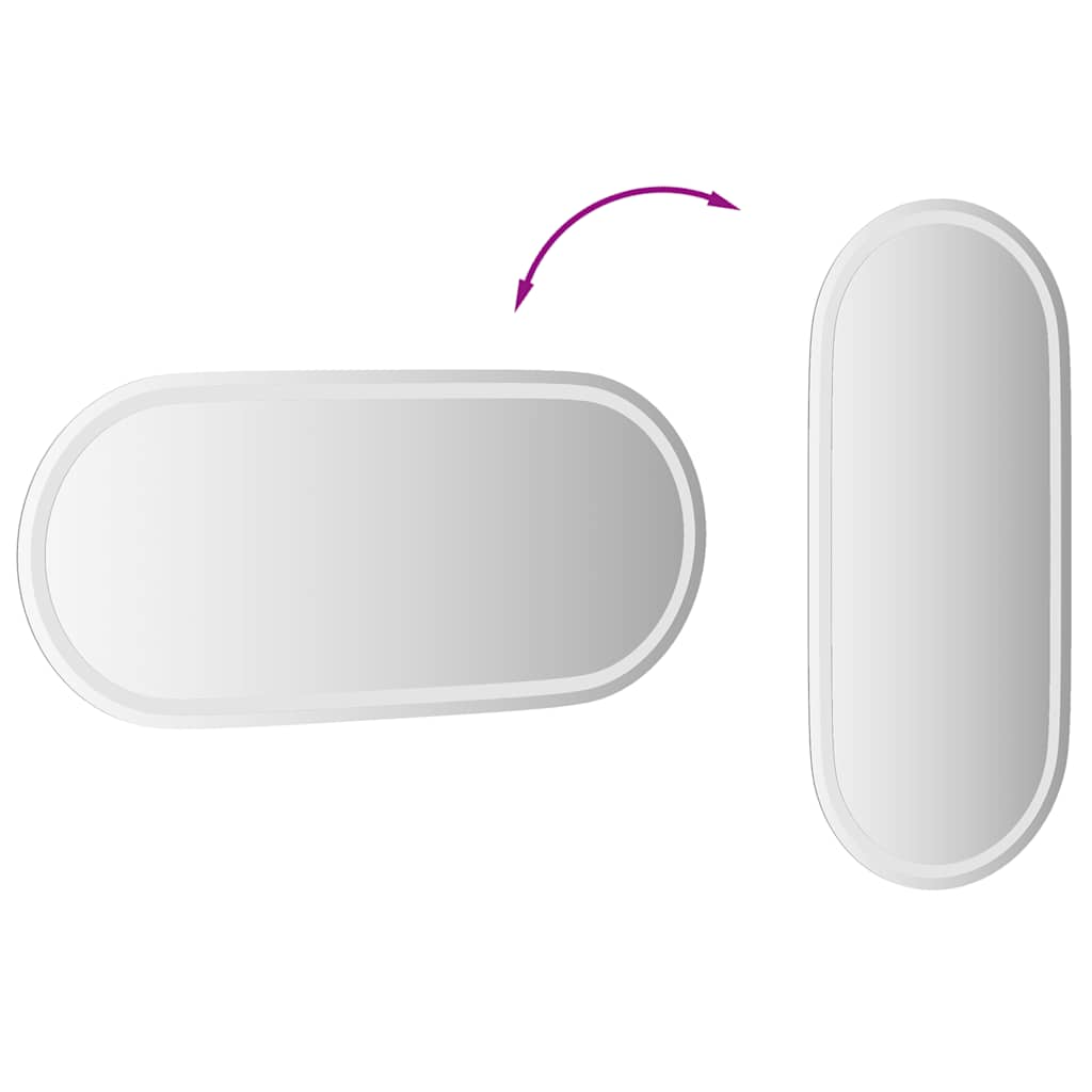 LED Bathroom Mirror Transparent Glass 39.4 x 17.7 in