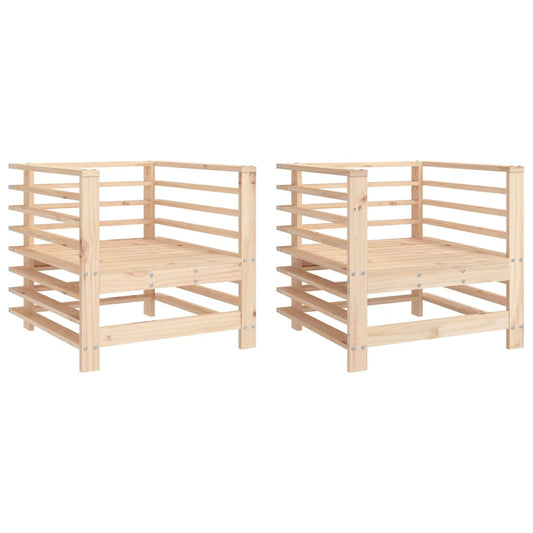 Garden Chairs 2 pcs Solid Wood Pine