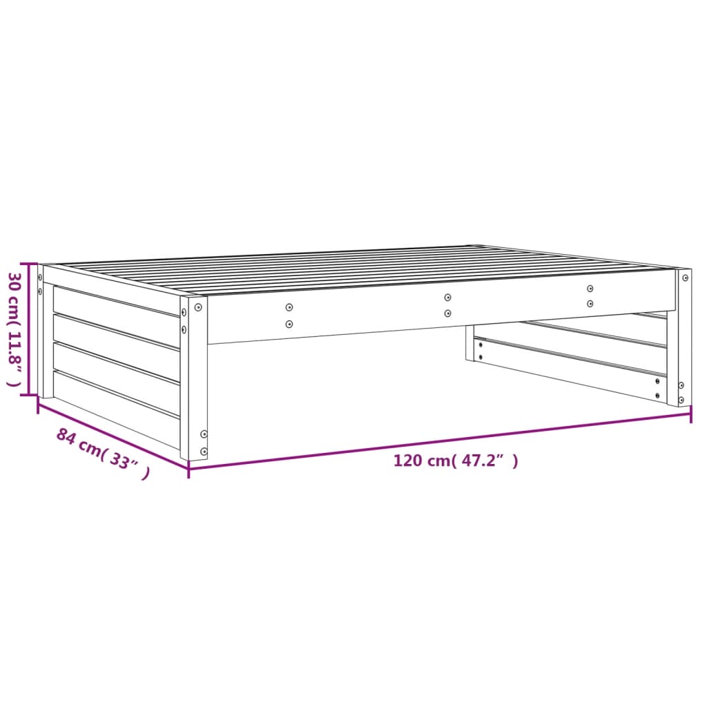 Garden Footstool | Douglas Wood | Solid Douglas wood | 120x84x30 cm